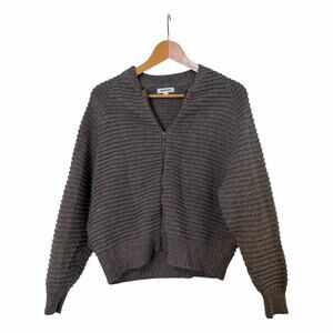 Backdrop Knit Zip Up Hoodie Dark Grey | Size Small